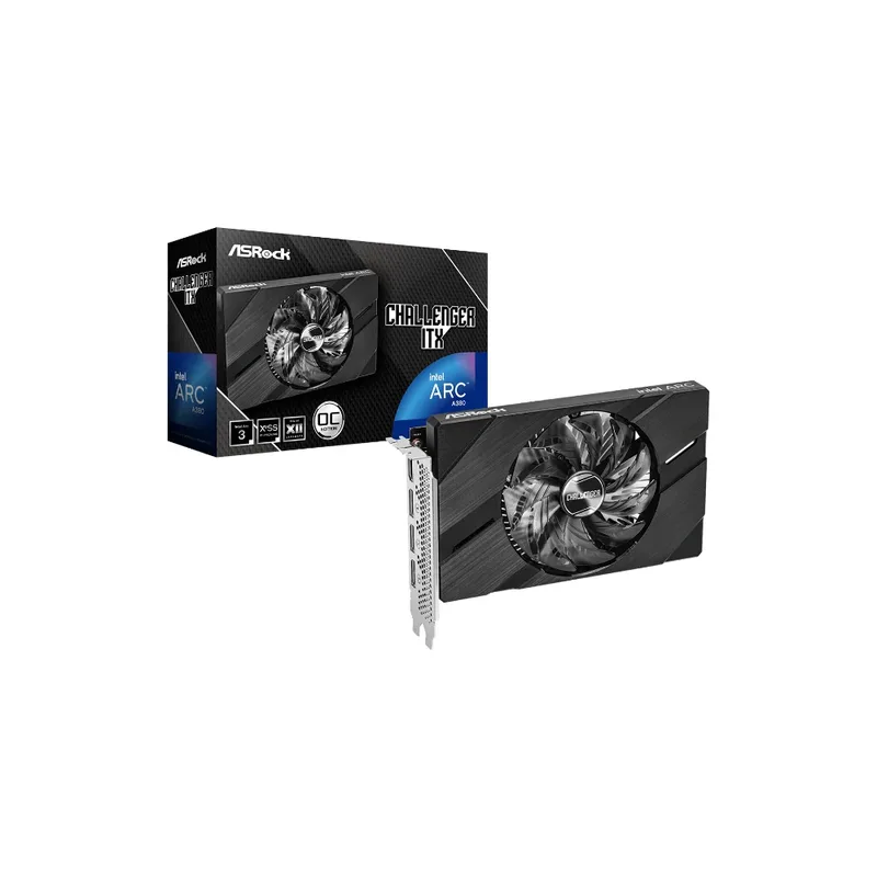 ASRock Challenger ITX Intel Arc A380 grafikkort, 6 GB