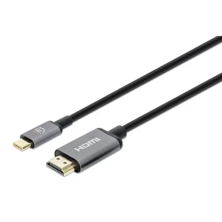 Manhattan 153591 videoadapterkabel HDMI/USB-C 1 m, svart/grå