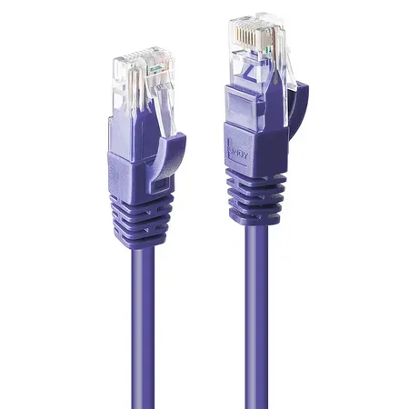 LINDY 48122 RJ45 Nätverkkabel, Patchkabel CAT 6 U/UTP 1.00 m Violett 1 st