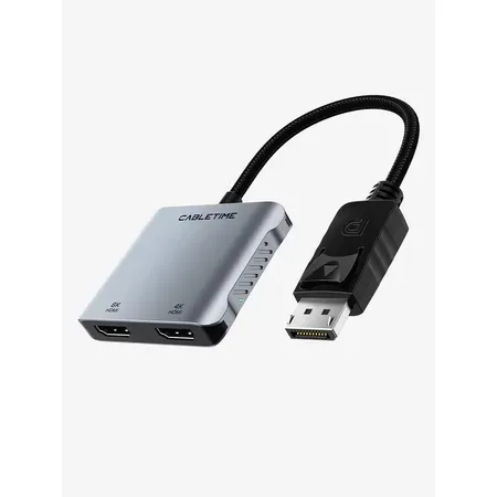 Cabletime 8K DisplayPort till 2 x HDMI