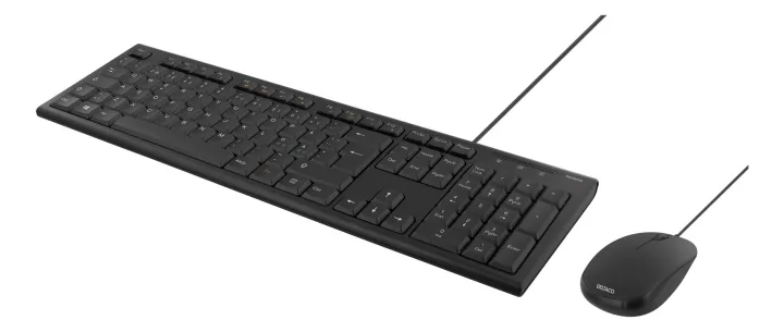 DELTACO Tangentbords-kit med mus, PAN Nordisk layout, USB, svart