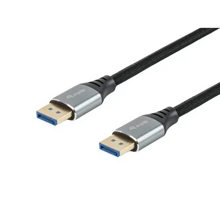 Equip DisplayPort 2.1-kabel, 1 m, 16K/60Hz, HDCP-kompatibel, aluminium, grå
