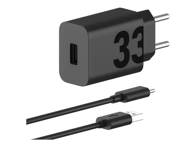 Motorola Turbopower 33 W strömadapter, USB-A, matt svart