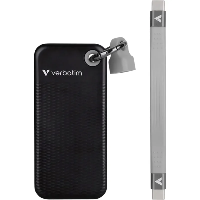 Verbatim Pocket 2 TB Extern SSD-disk USB-C® (USB 3.2 Gen 2) Svart, Grå 32194