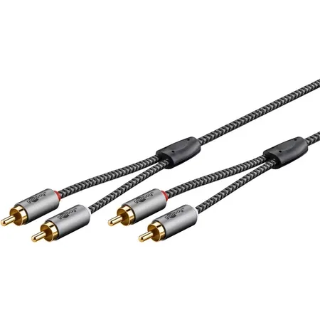 Goobay stereo RCA-kabel, 0,5 m, grå