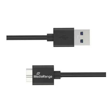 MediaRange MRCS240 USB-kabel, USB-A till Micro-USB-B, 1,8 m, svart