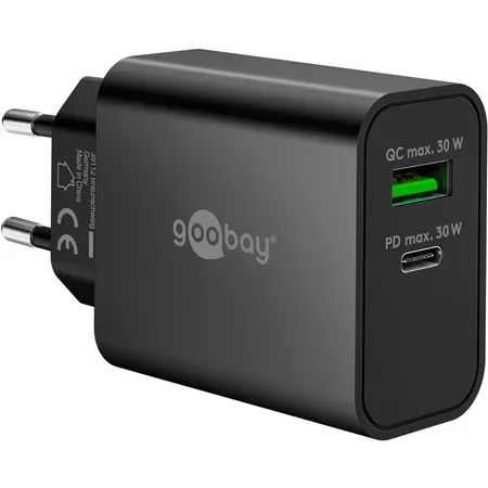 Goobay 75335 laddare för mobil enhet, universal, svart, snabbladdning
