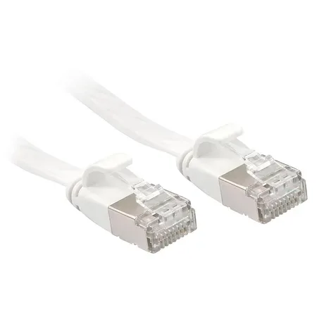LINDY 47541 RJ45 Nätverkkabel, Patchkabel CAT 6A U/FTP 1.00 m Vit med låsskydd 1 st