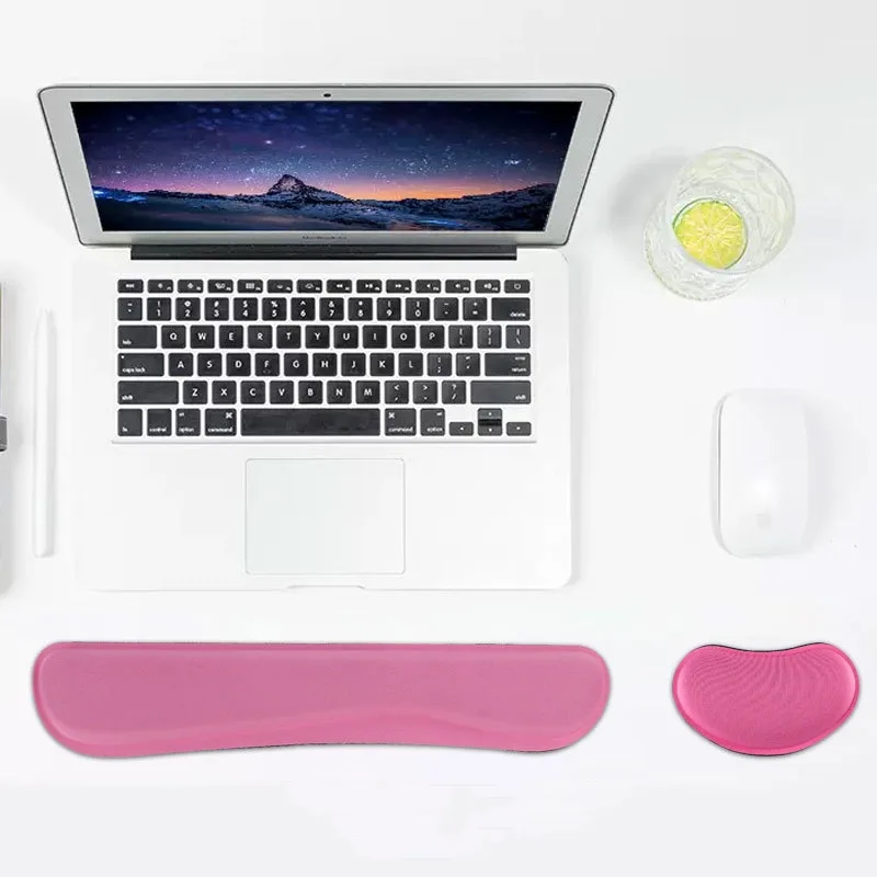 Ergonomisk musmatta med handledsstöd Pink