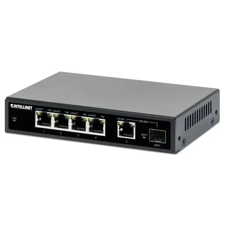 Intellinet 561822 nätverksswitch Gigabit Ethernet 5 portar PoE svart