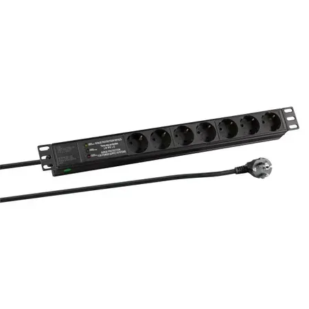 EFB Elektronik EK631DE.3 grenuttag, 7 uttag, 2 m, inomhus, svart