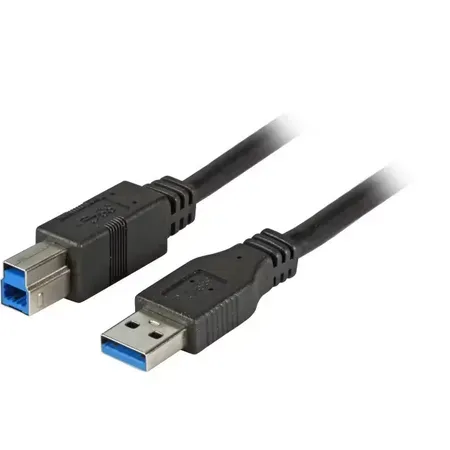 EFB Elektronik USB 3.2 Gen 1-kabel USB A till USB B, 1,8 m, svart