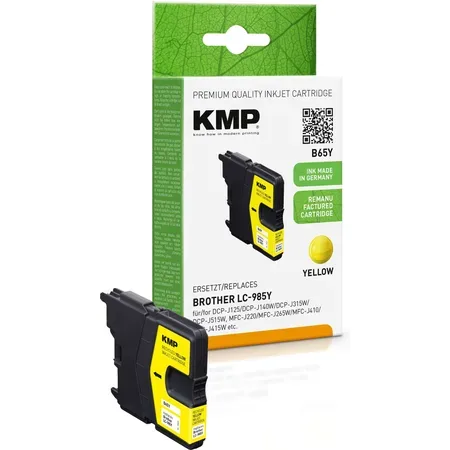 KMP B65Y kompatibel bläckpatron, gul, 4,4 ml, 260 sidor