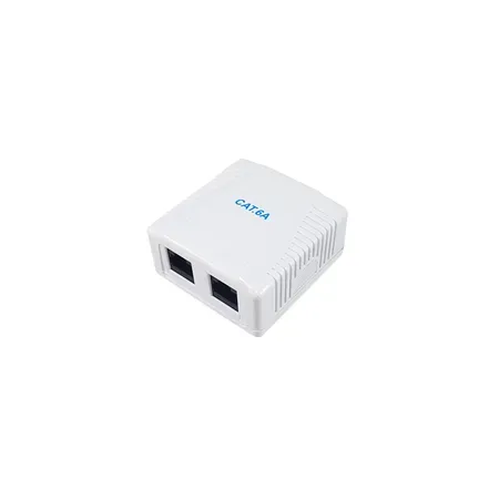 Equip ytterdosa Cat6A, 2 portar RJ45, UTP, vit