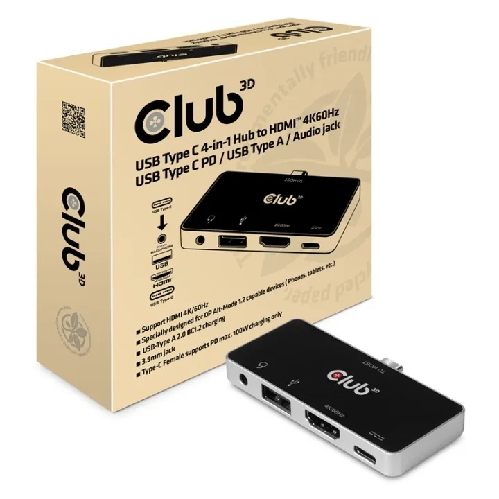 Club 3D USB Type C 4-in-1 Hub