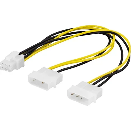 DELTACO - strömadapter - 4 pin intern effekt till 6-stifts PCIe-ström