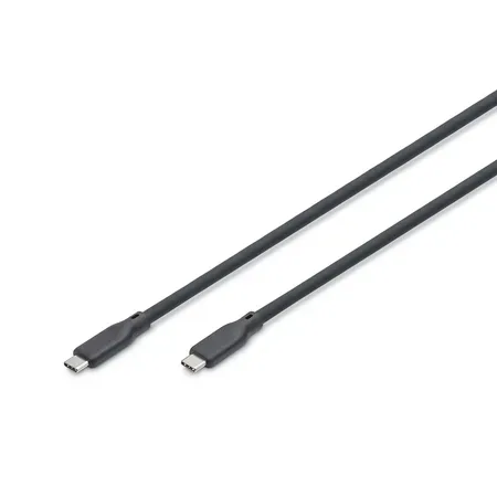 Digitus USB 4.0-kabel, USB-C till USB-C, silikon, 0,5 m, svart