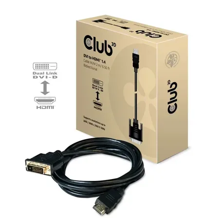 Club 3D CAC-1210 adapterkabel HDMI till DVI, 2 m