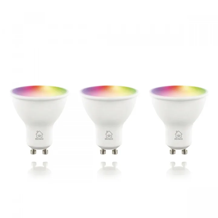 DELTACO SMART HOME LED-lampa, 3-pack