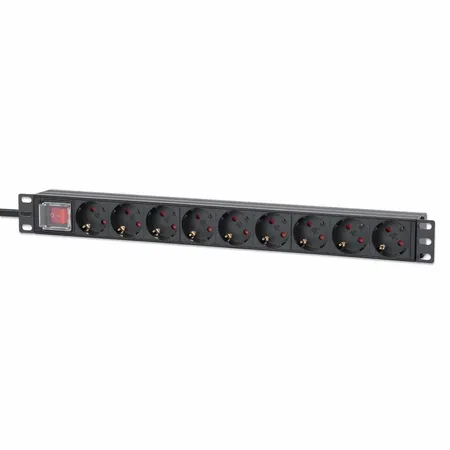 Intellinet 715133 strømforsyningsenhed (PDU) 9 AC stikkontakt(er) 1U Sort