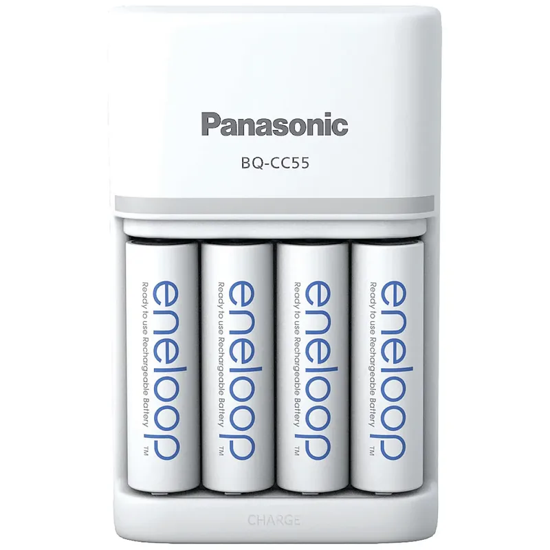 Panasonic Smart & Quick BQ-CC55 +4x eneloop AA Batteriladdare NiMH AAA (R03), AA (R6)