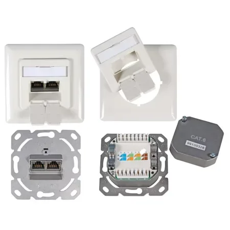EFB Elektronik ET-25211.1V1 vägguttag 2 x RJ-45, vit