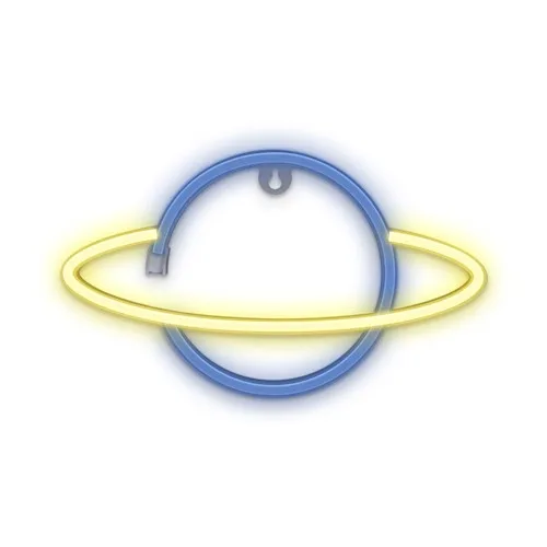 Forever Light Neon LED-Ljus Saturnus batteri + USB FLNE11, Gul/Blå