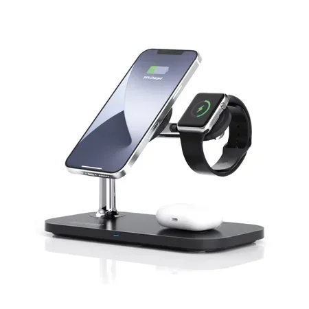 RealPower ChargeAIR Mag trådlös laddare för smartphone, smartwatch och surfplatta svart