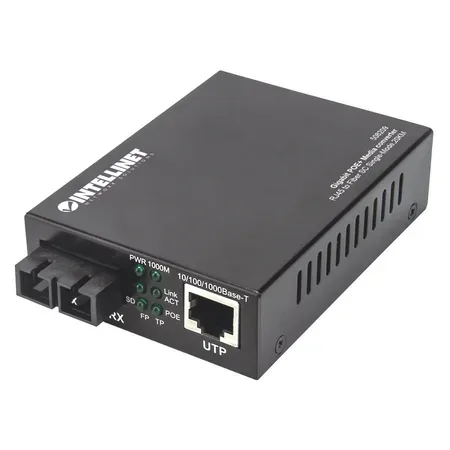 Intellinet 508209 mediekonverterare 1000 Mbit/s 1310 nm singelmod svart