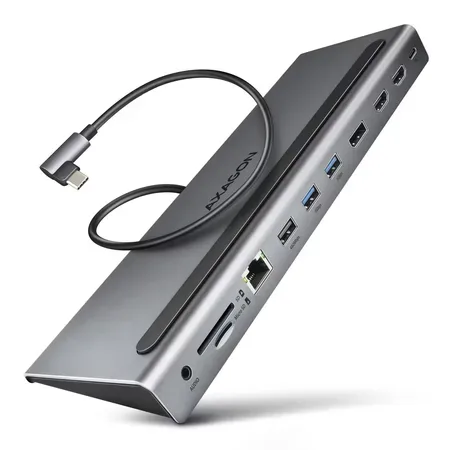 AXAGON HMC-4KX3 USB-C dockningsstation, 2 x HDMI och DP