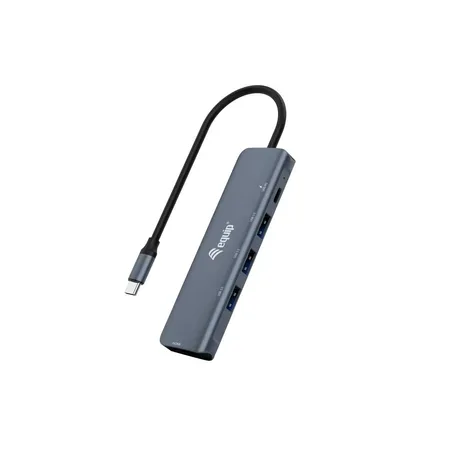 Equip 133487 USB-C-hub, 3 USB-A, HDMI, grå och svart