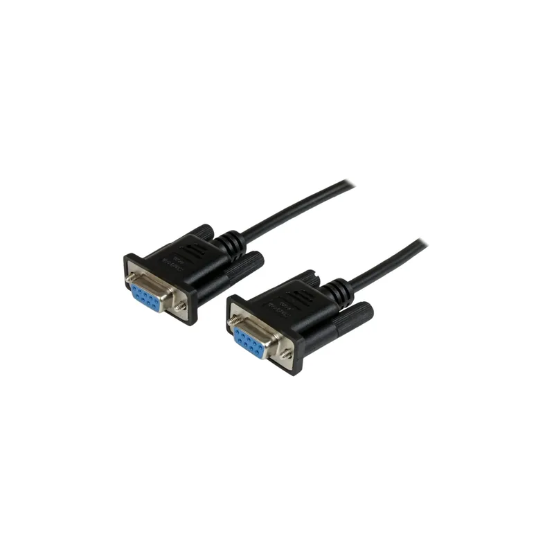 StarTech.com 2 m svart DB9 RS232 seriell nollmodemskabel