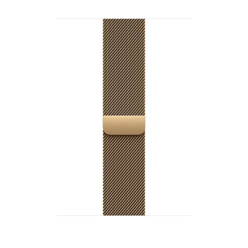 Apple Watch 46 mm Milanesisk loop S/M, skinande guld
