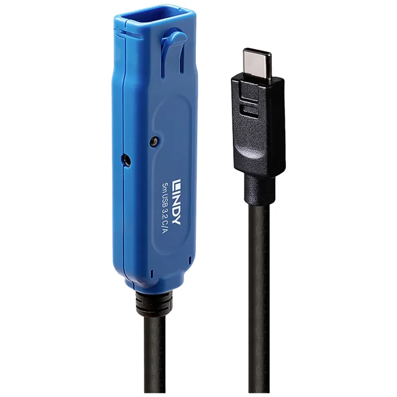 Lindy USB 3.2 Gen 1 aktiv förlängningskabel Pro USB C till USB A 5 m