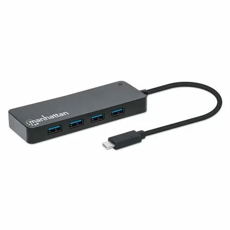 Manhattan 168410 interface hub USB Type-C 5000 Mbit/s Sort