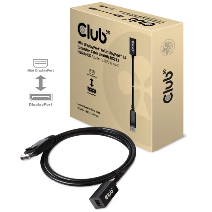 Club 3D DisplayPort-förlängningskabel