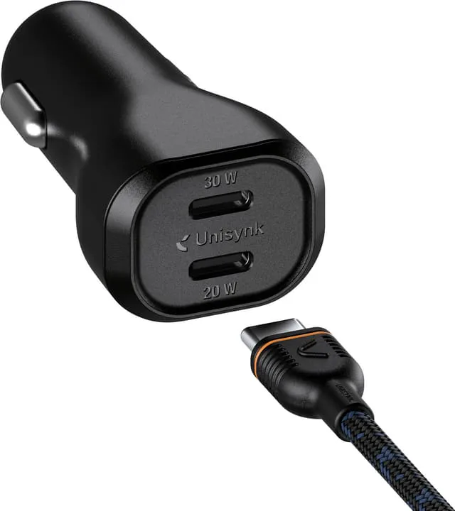 Unisynk 50W dubbel USB-C billaddarkit