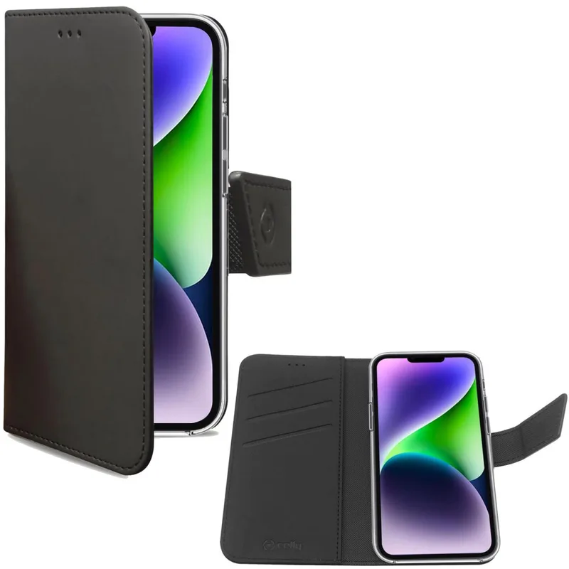 Celly: Wallet Case iPhone 14 Plus Svart