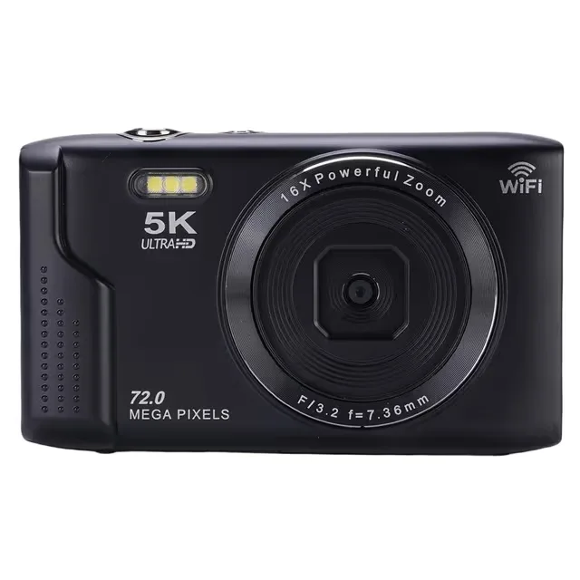S95 Pro 5K digitalkamera med 16x zoom, WiFi och 72 MP, inkl. 32 GB minneskort