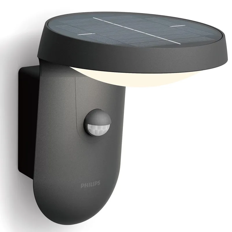 Philips: Tyla Vägglampa Solcell IR-sensor Ultra Efficient LED 255lm IP44 Antracit