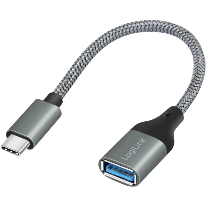 LogiLink USB-C till USB-A OTG-adapter 0,15 m, aluminium