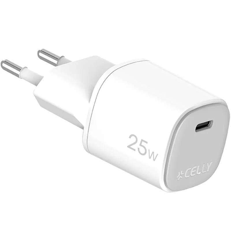 Celly: Laddare 25W PD Vit