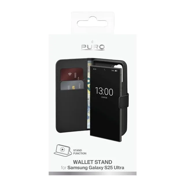 PURO Samsung Galaxy S25 Ultra plånboksskal med 2 kortplatser
