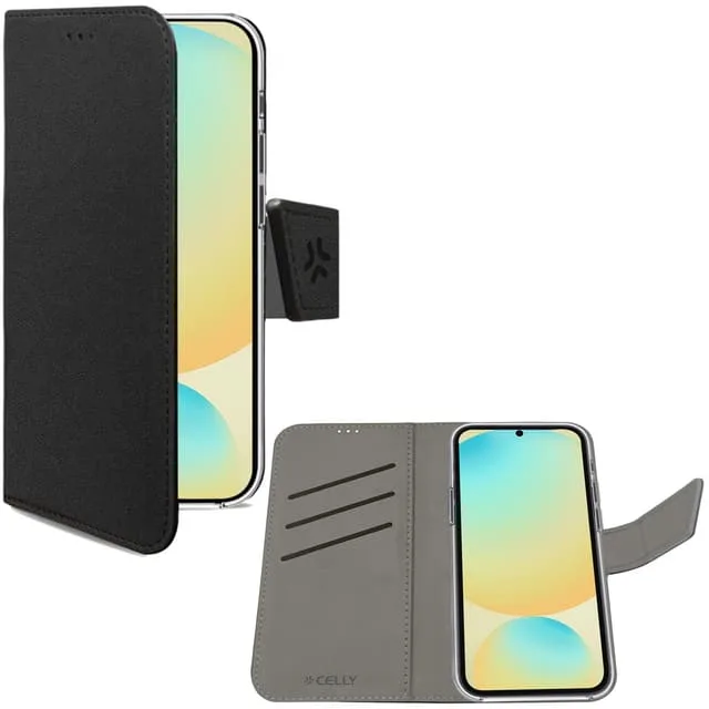 Celly: Wally Wallet Case Galaxy S24 FE Svart