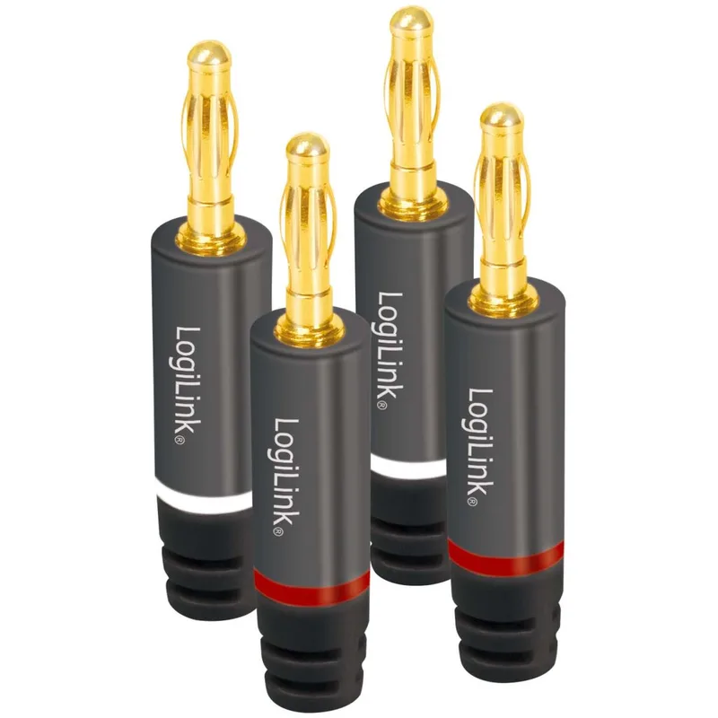 LogiLink: Banankontakter max 4 mm² högtalarkabel 4-pack