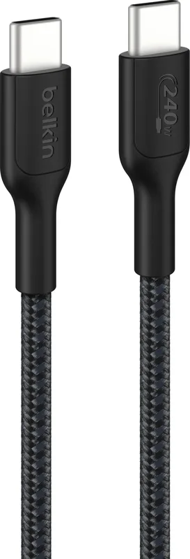 Belkin 240W flätad laddningskabel, svart