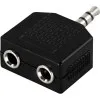 Deltaco Splitter 3,5 mm stereo
