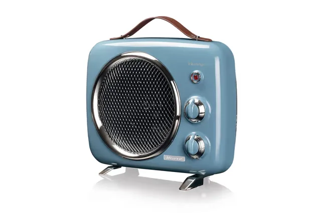Vintage fan heater Retro 2000w, Blue