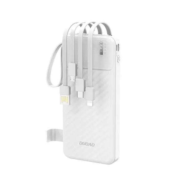 Dudao K11 10000mAh Powerbank med inbyggda USB-kablar