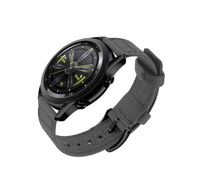 Vävd Canvas Quick Release Klockarmband för Huawei GT4 Mörkgrå 20 mm